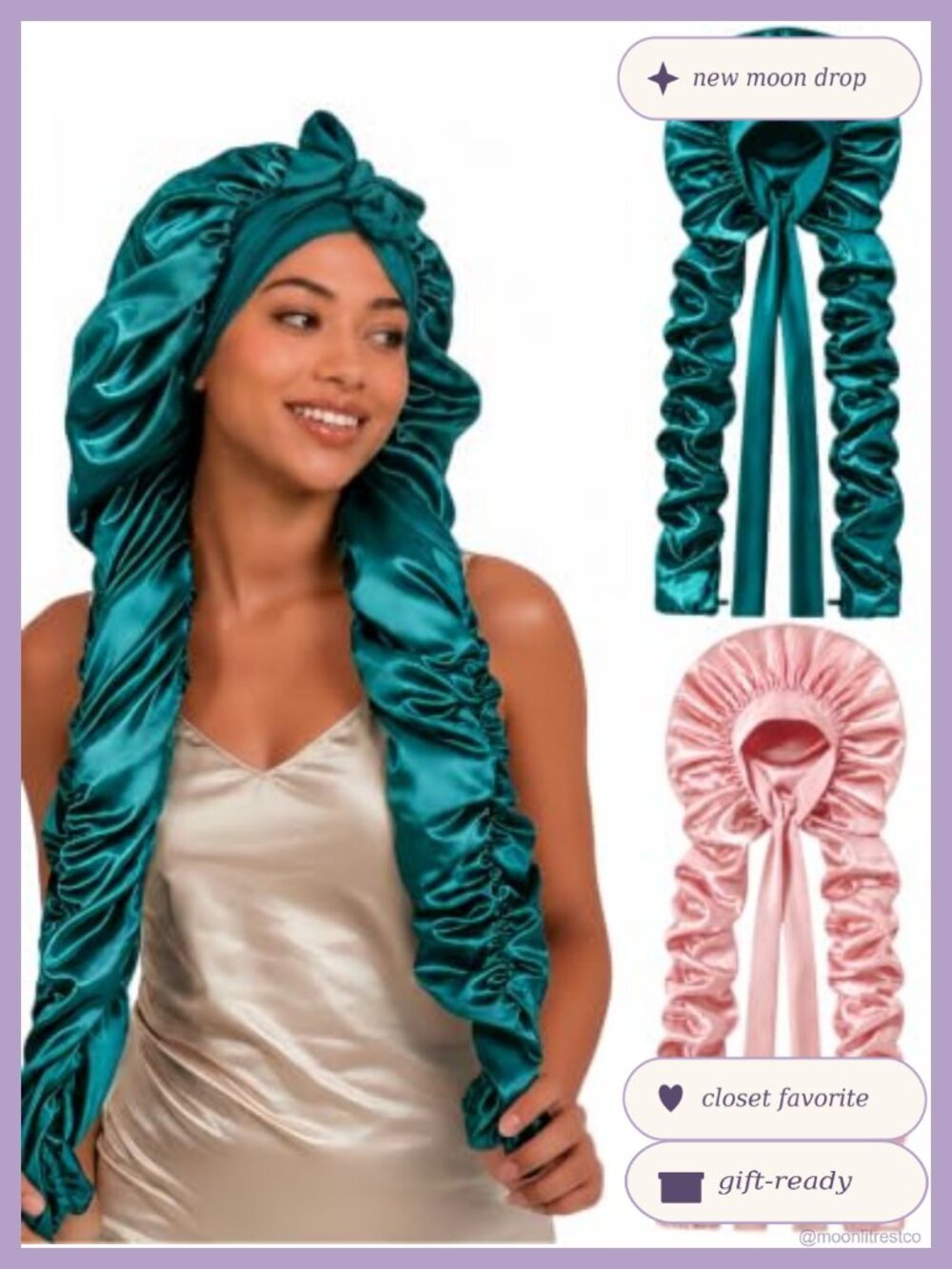 Double Layer Silk-Like Satin Bonnet XXL 33-43" for Long Braids Hair
